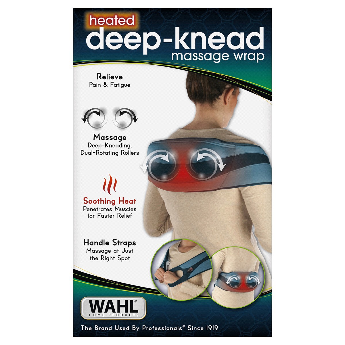 slide 1 of 9, Wahl Shiatsu Heated deep knead Massage Wrap, 1 ct