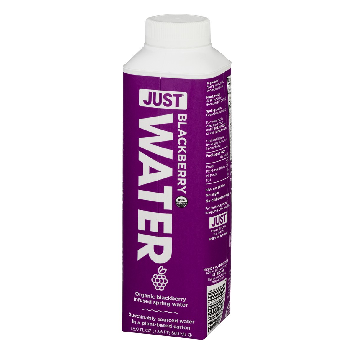 slide 7 of 10, Just Water Blackberry Water - 16.9 fl oz, 1 ct