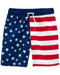 Oshkosh Kid Stars and Stripes Swim Trunks Red, White, Blue 8