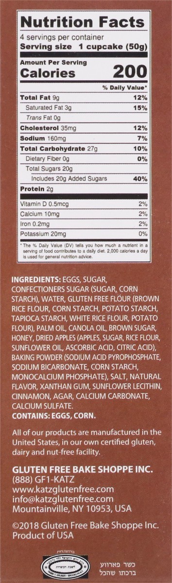 slide 4 of 12, Katz Creme Filled Caramel Apple Cupcakes 4 ea,