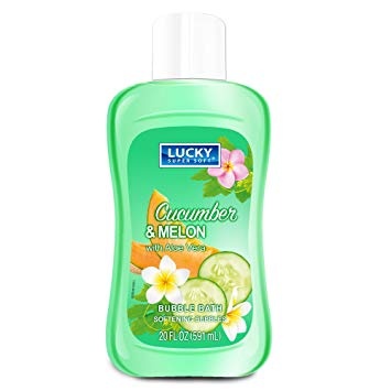 slide 1 of 1, Lucky Super Soft Bubble Bath Cucumber & Aloe Vera, 20 fl oz