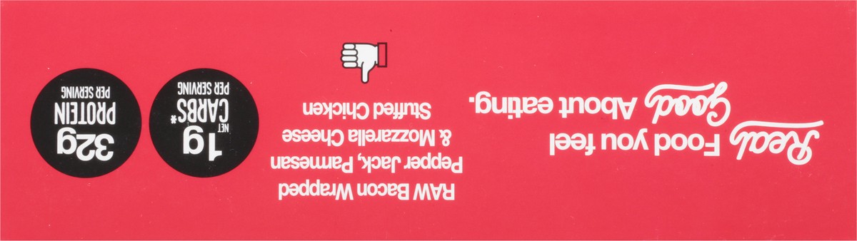 slide 5 of 13, Realgood Foods Co. Pepper Jack, Parmesan & Mozzarella Cheese Bacon Wrapped Stuffed Chicken 2 ea, 12 oz