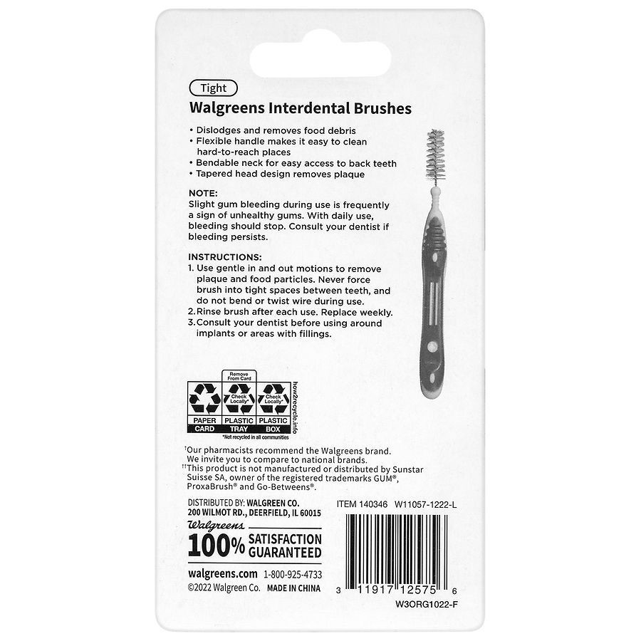 slide 3 of 4, Walgreens Interdental Brush Tight, 10 ct