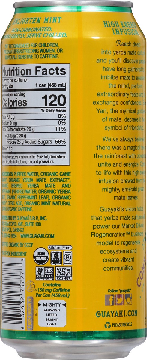 slide 7 of 9, Guayaki Organic Enlighten Mint Yerba Mate - 15.50 fl oz, 15.50 fl oz