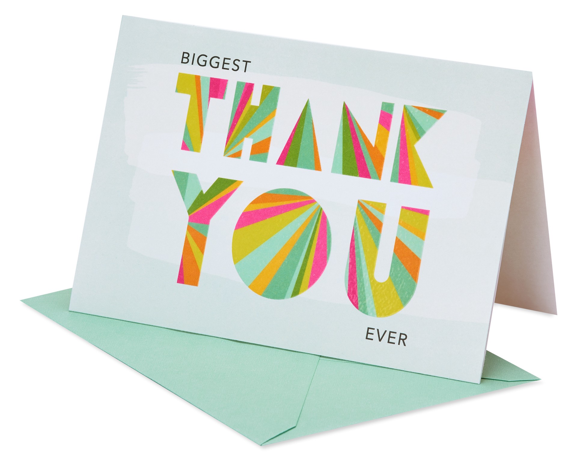 slide 1 of 9, American Greetings Go big with your gratitude with this boldly-designed Thank You card from American Greetings! This fun, rainbow-inspired design will pack a punch when they open it, and the short, sweet compliment inside will let them know how amazing they are, and how much you appreciate them. A great way to say thanks!, 1 ct