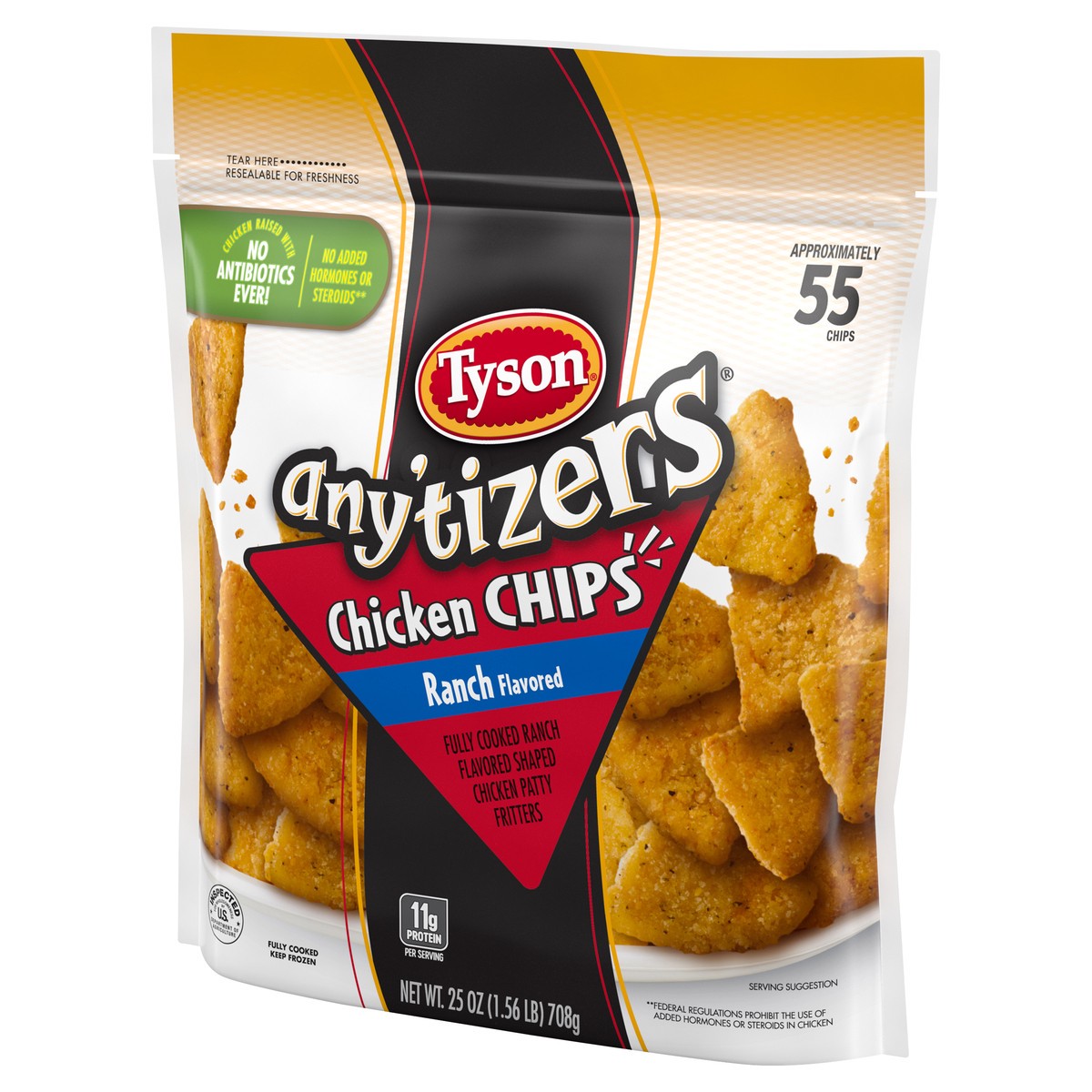 slide 2 of 9, Tyson Any'tizers All Natural* Ranch Flavored Chicken Chips (Frozen), 708.74 g