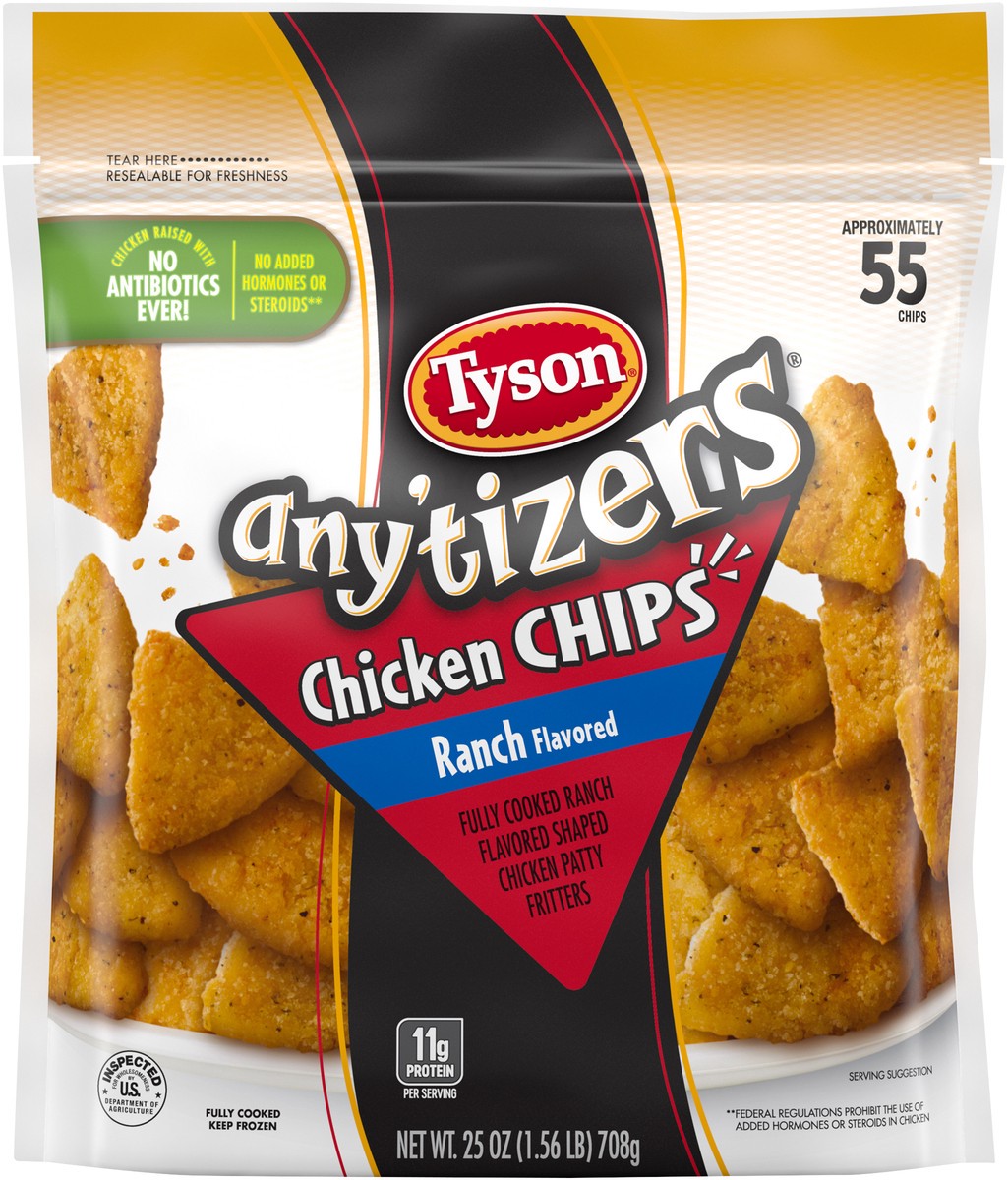 slide 3 of 9, Tyson Any'tizers All Natural* Ranch Flavored Chicken Chips (Frozen), 708.74 g