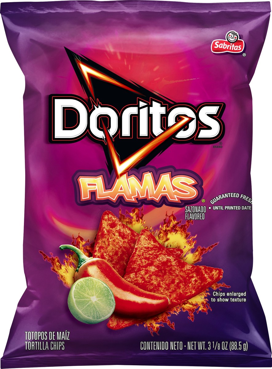 slide 6 of 7, Doritos Flamas Sazonado Flavored Tortilla Chips 3.125 oz, 3.125 oz