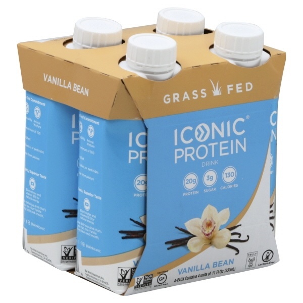 slide 1 of 2, ICONIC Protein Drink Vanilla Bean, 4 ct; 11 fl oz