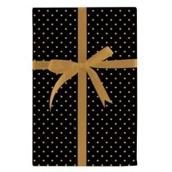Design Design Gold Swiss Dots Black Gift Wrap Roll