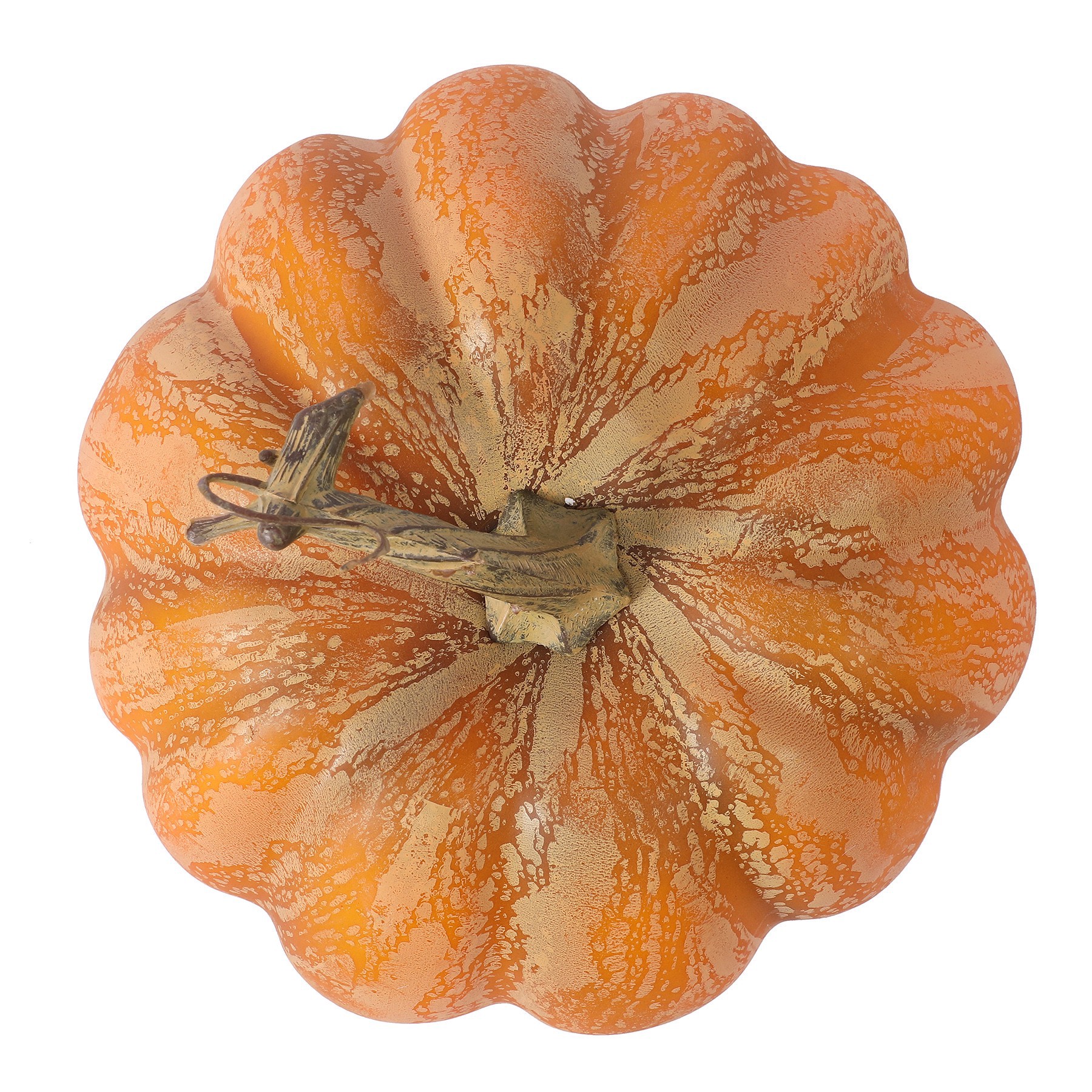 slide 2 of 2, 6.75" Orange & Green Decorative Pumpkin By Ashland, 6 in x 6 in x 6 in