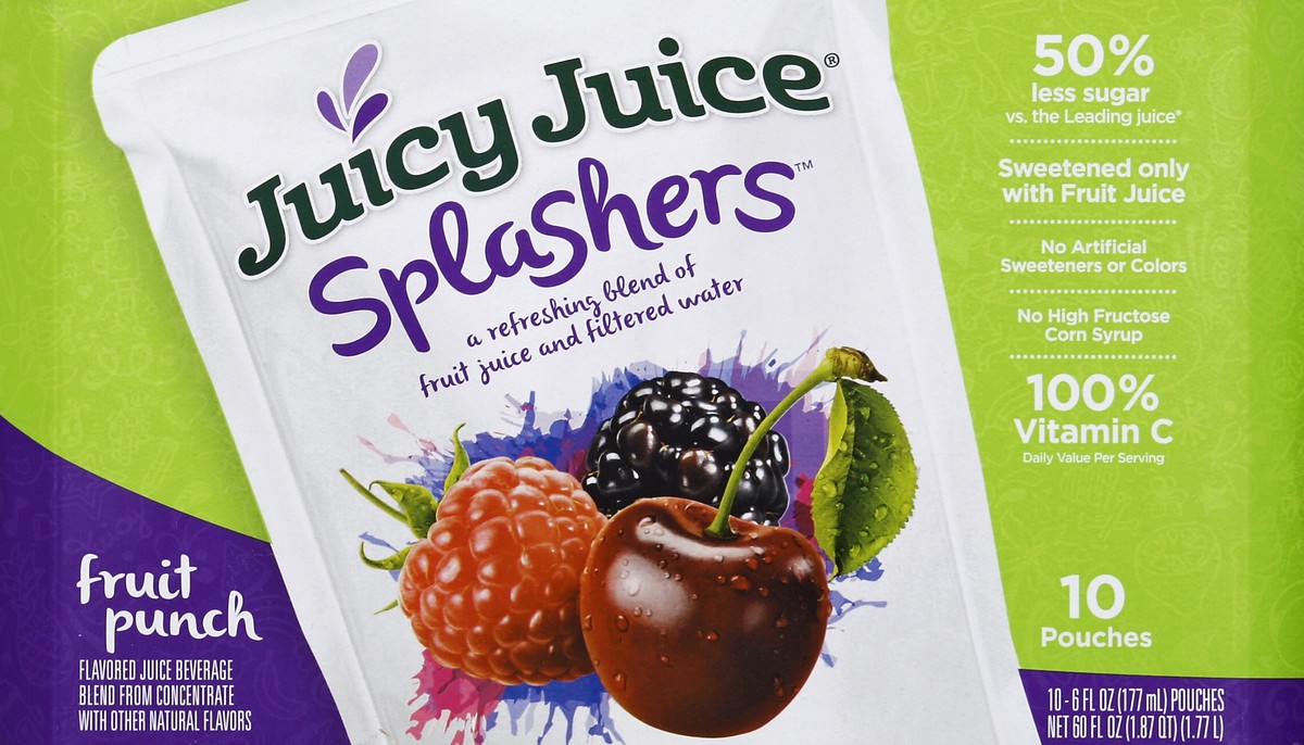 slide 5 of 6, Juicy Juice Splashers Fruit Punch Flavored Juice Beverage - 10 ct; 6 fl oz, 10 ct; 6 fl oz