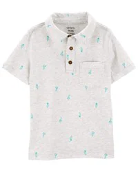 Carters Baby Printed Polo Shirt Grey 3M
