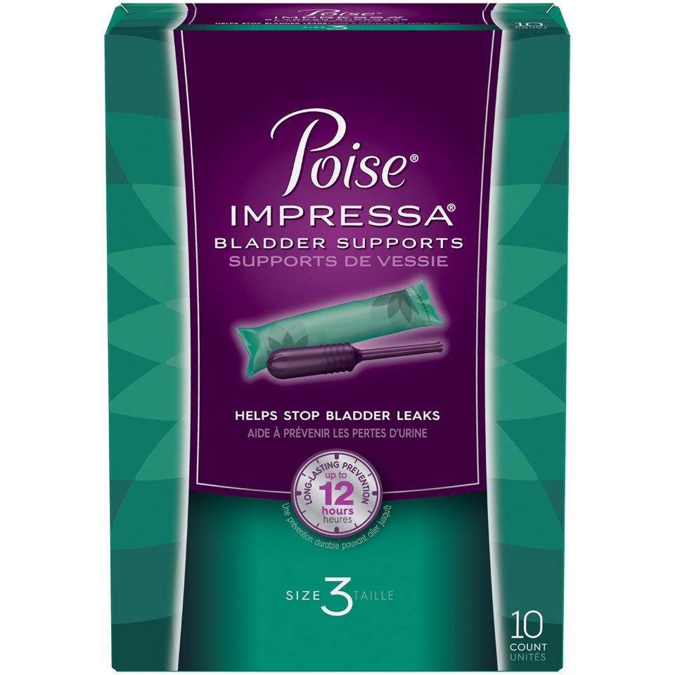 slide 1 of 1, Poise Impressa Bladder Supports Size 3, 10 ct