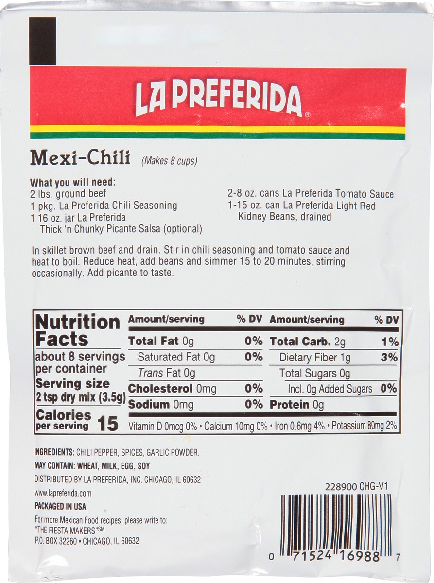 slide 9 of 11, La Preferida Chili Seasoning, 1.25 oz