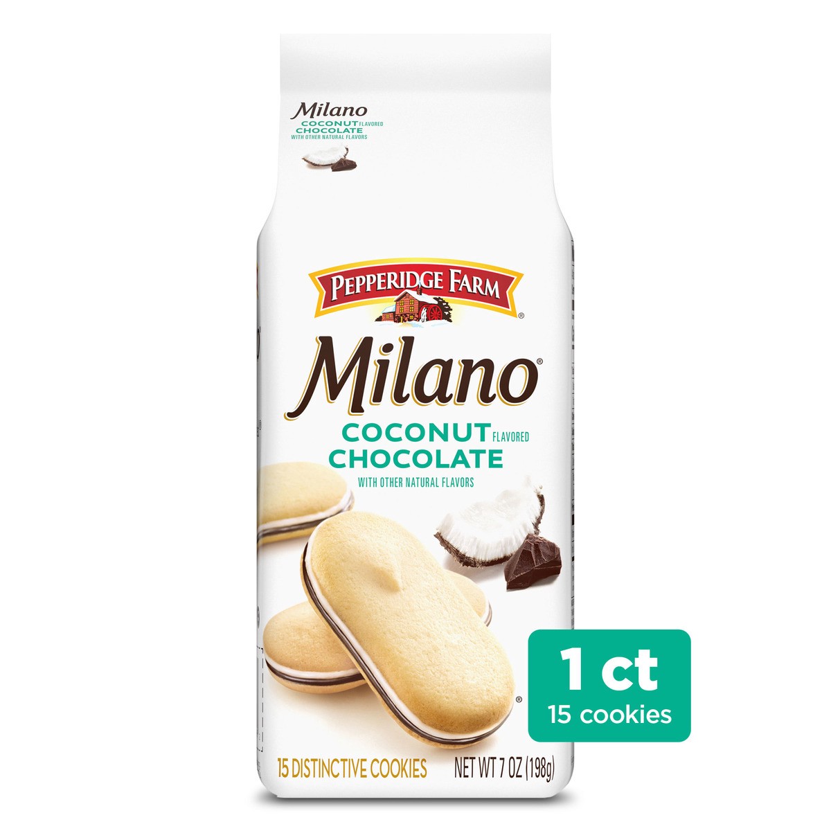 slide 1 of 9, Pepperidge Farm Coconut Flavored Chocolate Cookies, 7 oz