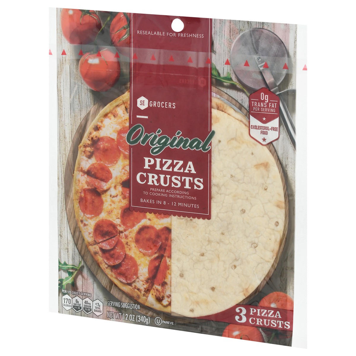 slide 6 of 9, Se Grocers Pizza Crust Orig 7In, 3 ct