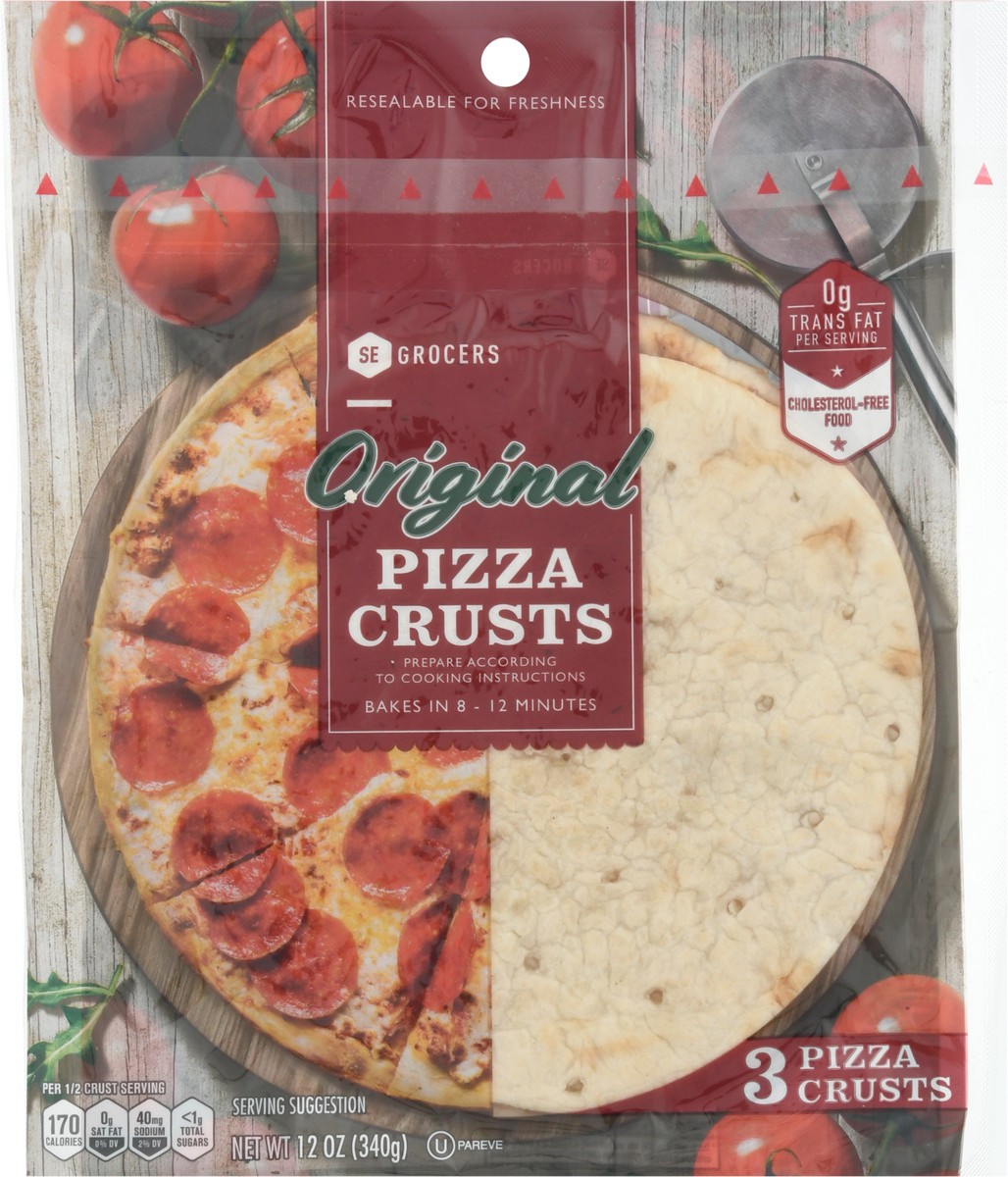slide 2 of 9, Se Grocers Pizza Crust Orig 7In, 3 ct