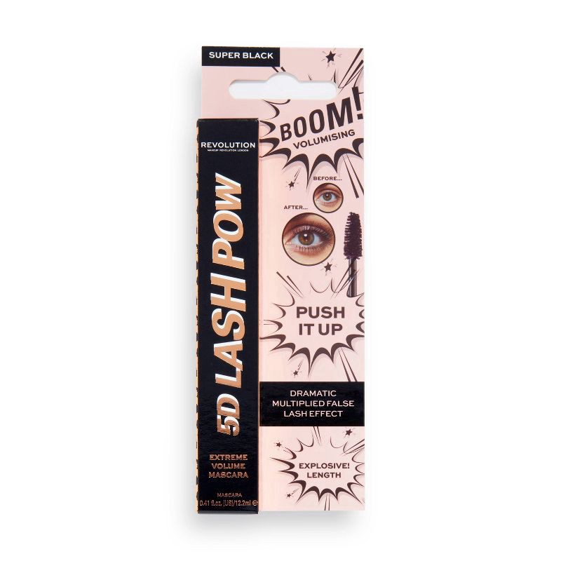 slide 5 of 9, Makeup Revolution 5D Lash Pow Extreme Volume Mascara Super Black, 1 ct