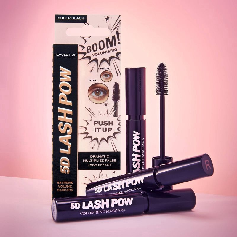 slide 9 of 9, Makeup Revolution 5D Lash Pow Extreme Volume Mascara Super Black, 1 ct