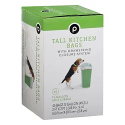 Publix Tall Kitchen Bags, with Drawstring Closure System