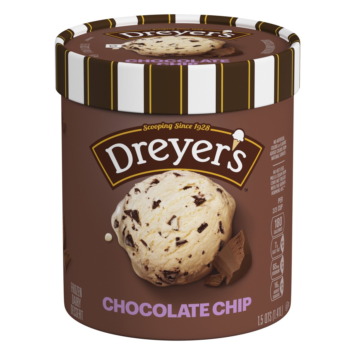 slide 2 of 4, Dreyer's 04154802385Frozen Dairy Dessert, Extra Triple Fudge Brownie, 1.5 qt