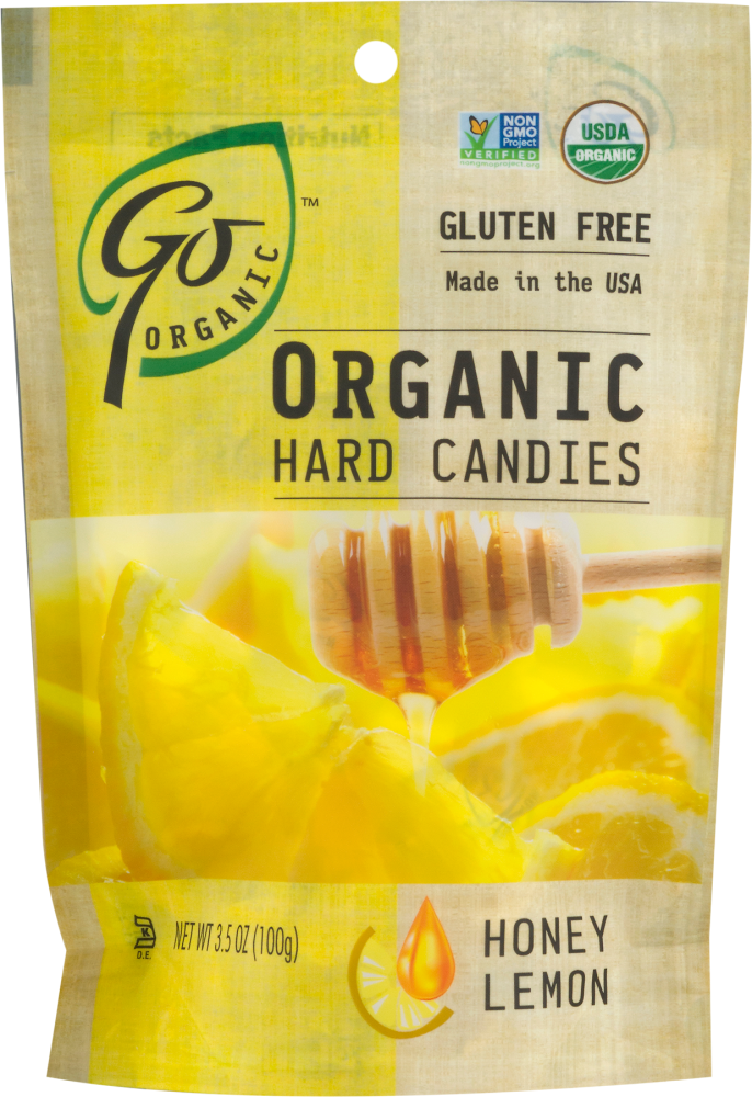 slide 1 of 1, GoOrganic Organic Honey Lemon Hard Candies, 3.5 oz