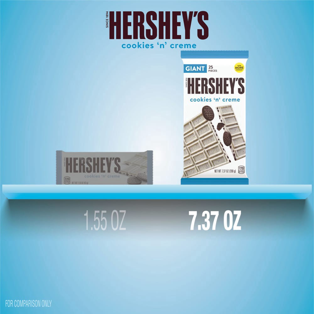 slide 2 of 6, Hershey's Cookies 'n' Creme Candy Bar Giant 25 ea, 7.37 oz