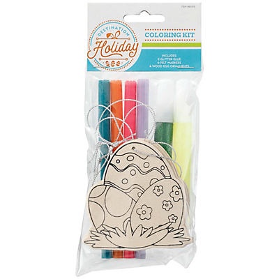 slide 1 of 1, Destination Holiday Easter Egg Wood Ornament Coloring Kit, 1 ct