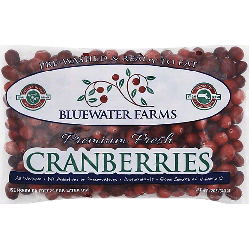 slide 1 of 1, Bluewater Farms Cranberries, 12 oz