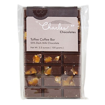 slide 1 of 1, Charles Chocolates Chocolate Toffee Coffee Bar, 3.5 oz