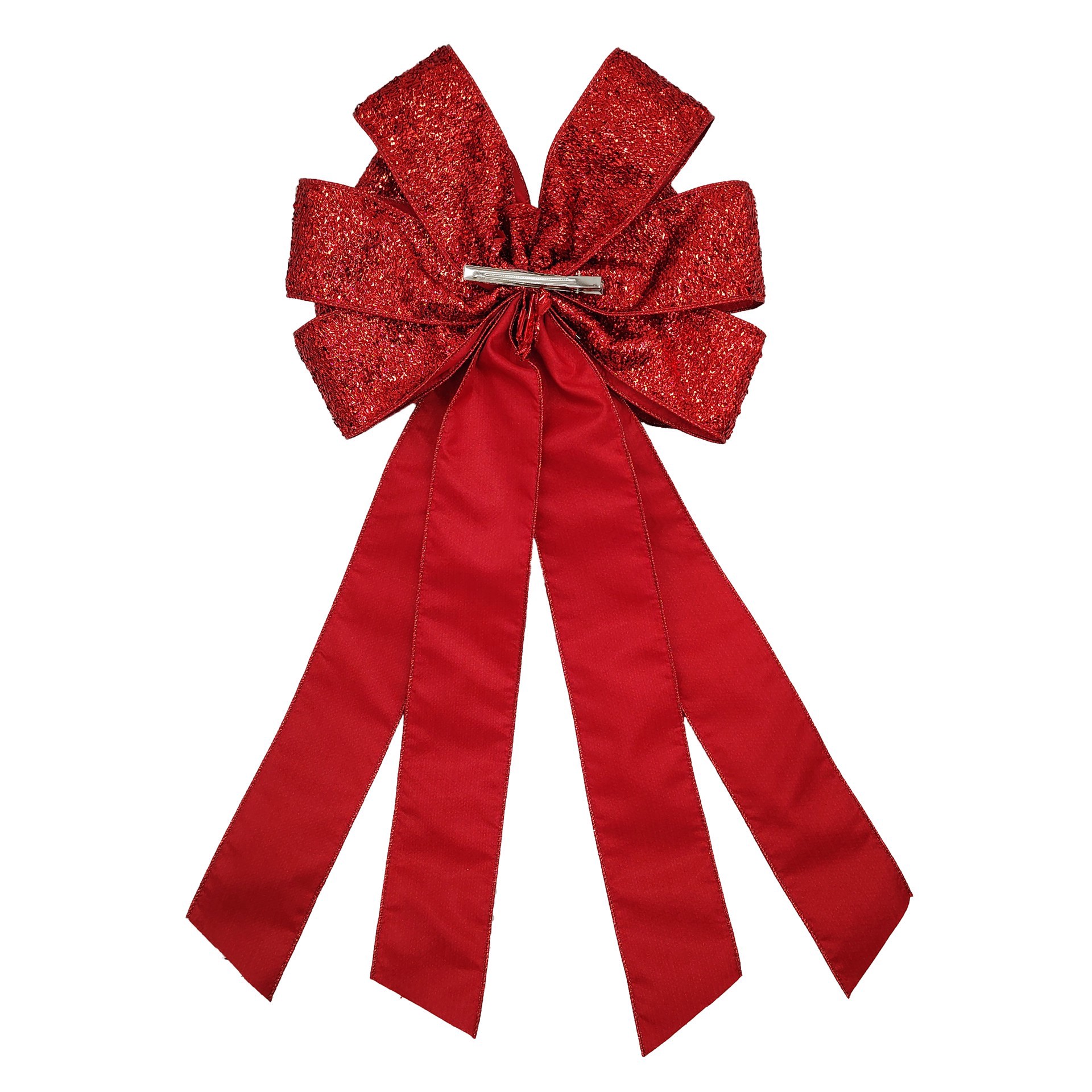 slide 3 of 4, 20.5" Red Tinsel Tree Bow By Celebrate It, 11 in x 20.5 in