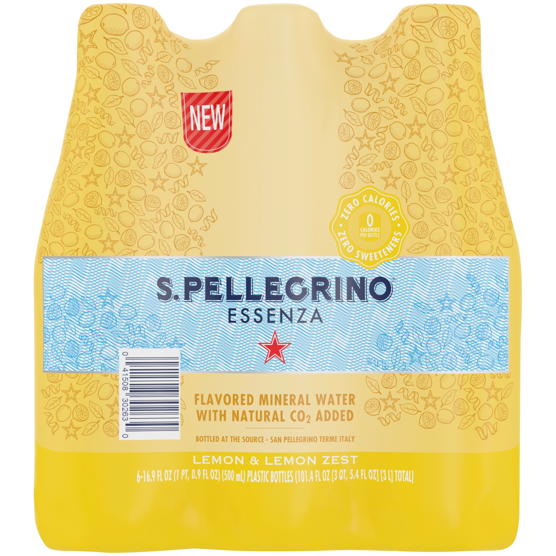 slide 1 of 8, San Pellegrino Lemon & Lemon Zest Essenza Flavored Mineral Water, 1/2 liter