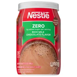 Nestle Hot Cocoa Zero, 0g Added Sugar Rich Milk Chocolate Flavored Mix Powder for Hot Chocolate Canister