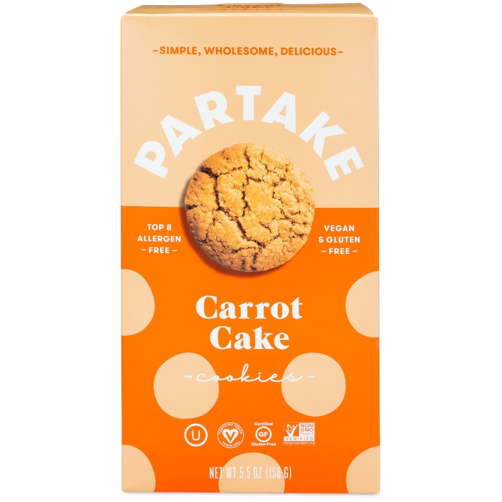slide 1 of 2, Partake Foods Carrot Oat Mini Cookies, 5.5 oz