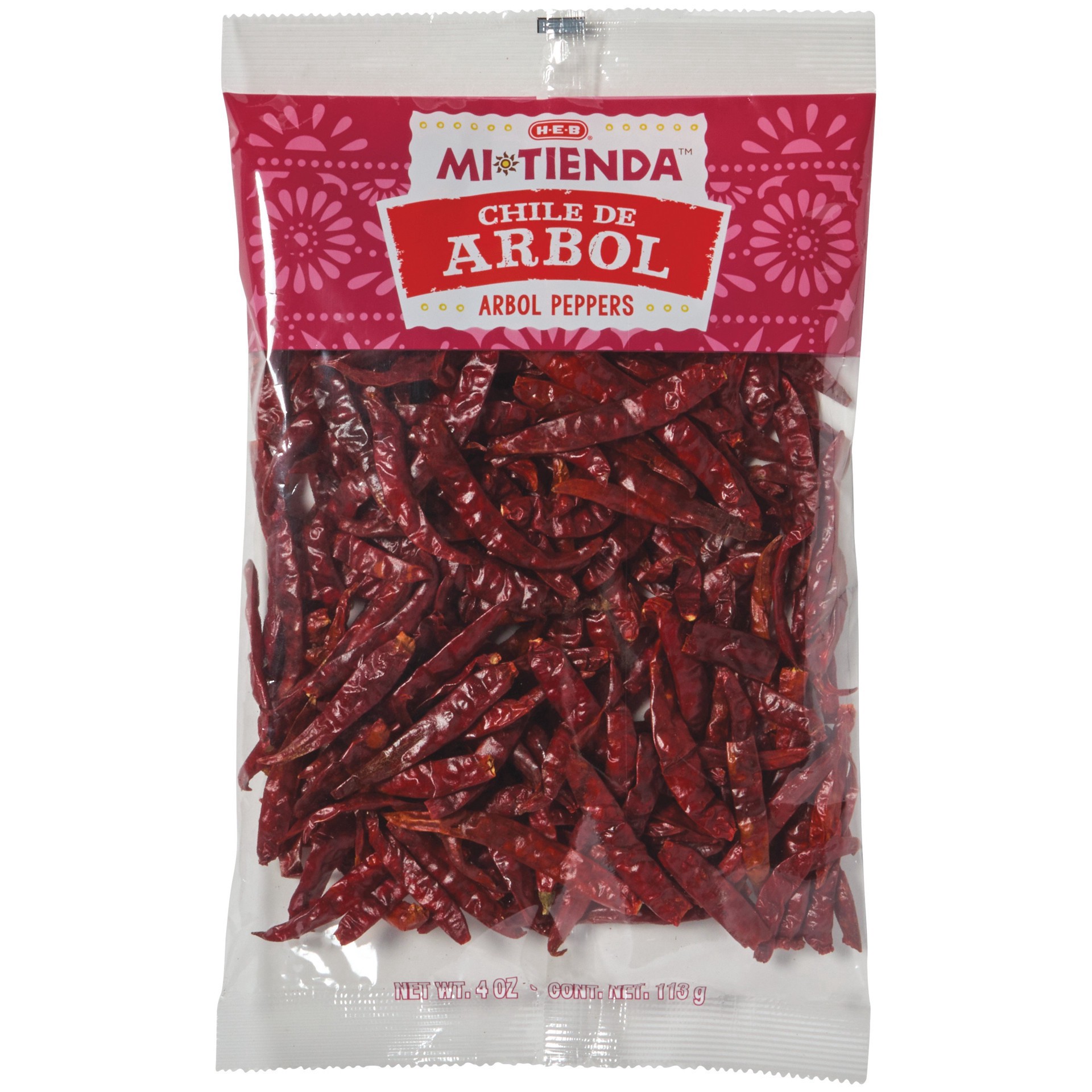 slide 1 of 1, H-E-B Mi Tienda Dried Chile de Arbol Peppers, 4 oz