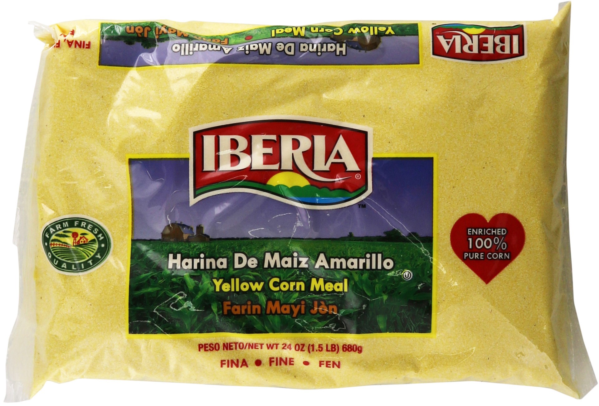 slide 1 of 1, Iberia Fine Yellow Corn Meal, 24 oz