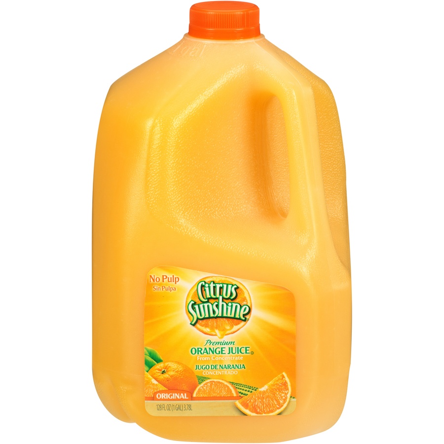 slide 1 of 7, Citrus Sunshine 100% Pure Orange Juice, 1 gal