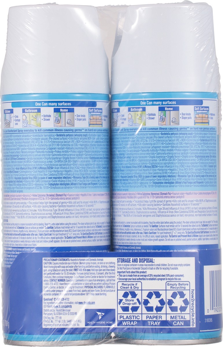 slide 5 of 9, Lysol Crisp Linen Scent Disinfectant Spray Value Pack = 2 - 12.5 oz Cans, 2 ct