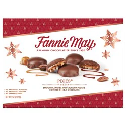 FANNIE MAY Premium Pixies- Milk Chocolate with caramel and pecans - 11.2oz / 318g Box, G317