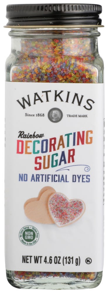 slide 1 of 1, Watkins Rainbow Decorating Sugar, 4.6 oz