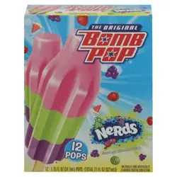 Bomb Pop Nerds Strawberry/Watermelon/Grape Pops 12 - 1.75 fl oz Pops