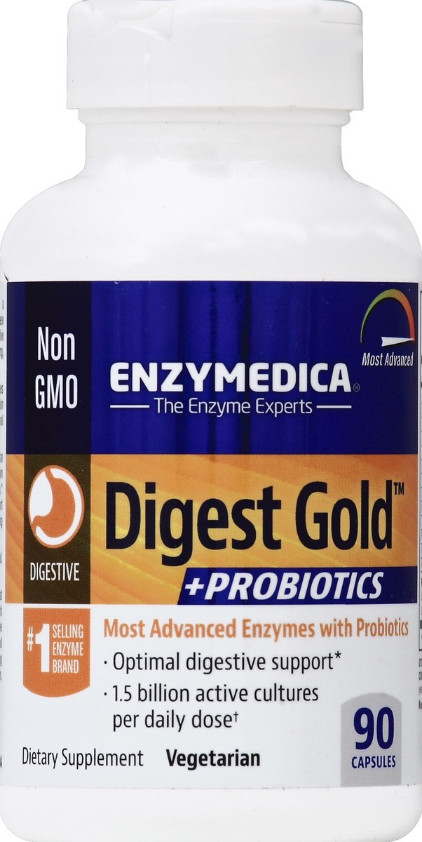 slide 2 of 2, Enzymedica Digest Gold Plus Probiotics Capsules, 90 ct