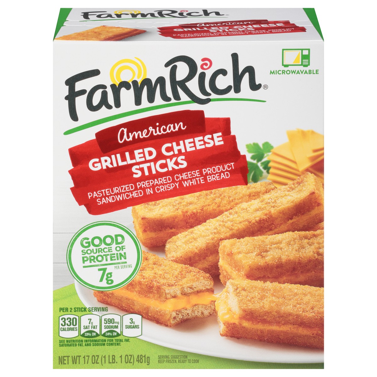 slide 13 of 14, Farm Rich American Grilled Cheese Sticks 17 oz. Box, 17 oz