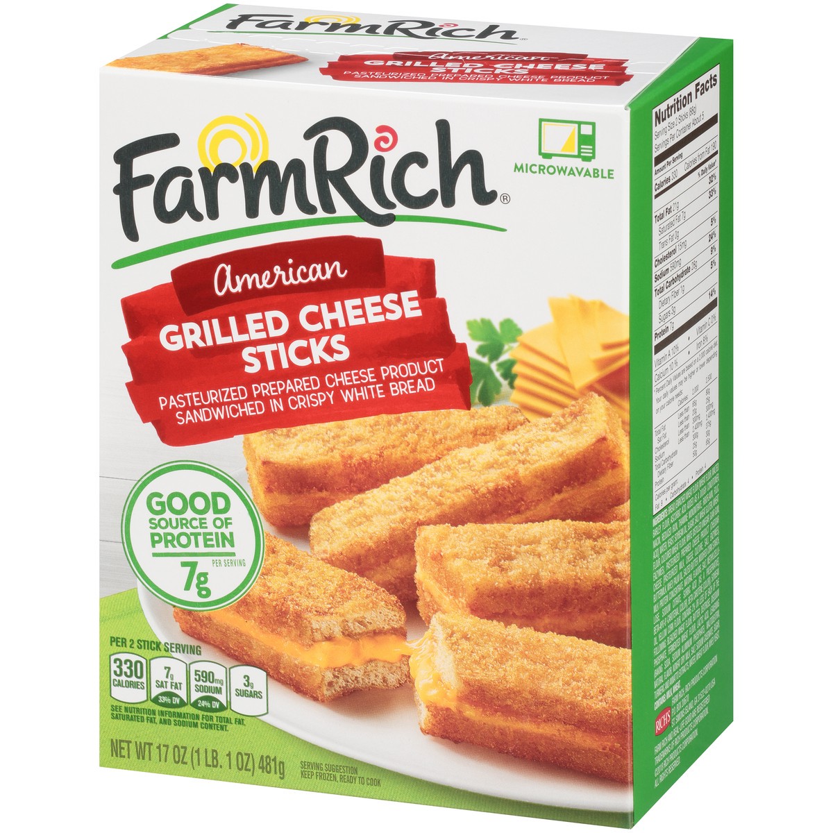 slide 8 of 14, Farm Rich American Grilled Cheese Sticks 17 oz. Box, 17 oz