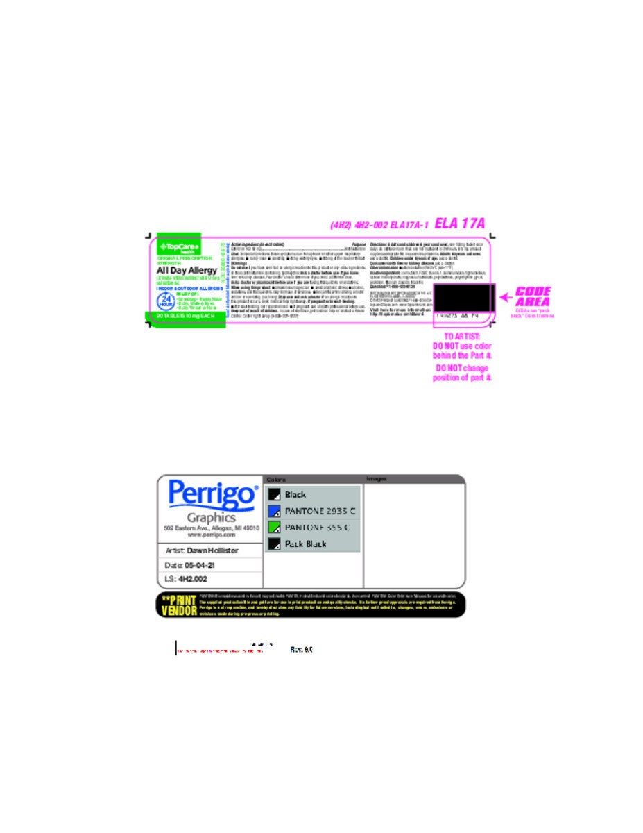 slide 2 of 16, TopCare Health Original Prescription Strength 10 mg All Day Allergy 90 Tablets, 90 ct