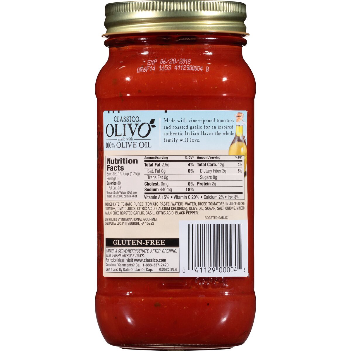 slide 7 of 7, Classico Olivo Roasted Garlic Sauce, 24 oz