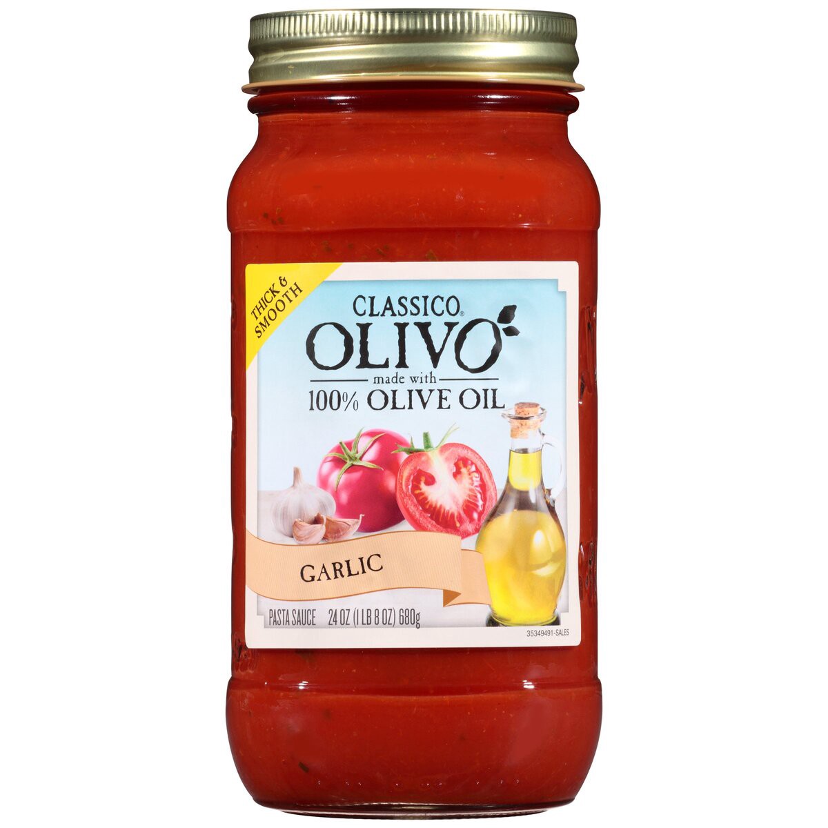slide 1 of 7, Classico Olivo Roasted Garlic Sauce, 24 oz