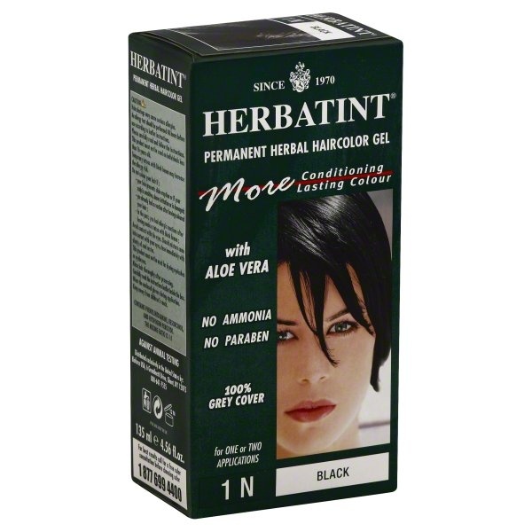 slide 1 of 1, Herbatint Permanent Herbal Haircolor Gel - Black 1N, 1 ct