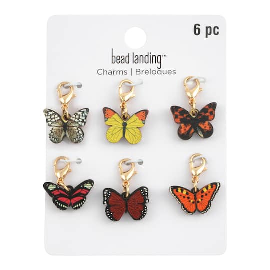 slide 1 of 3, Wood Butterfly Charms By Bead Landing, 13 mm charm size
